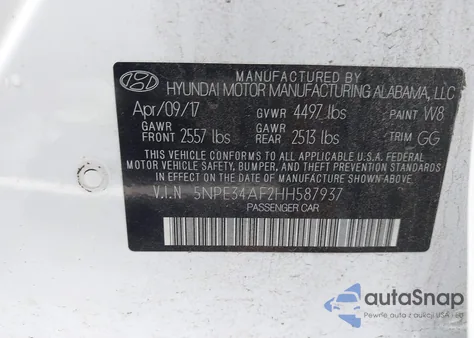 2017 Hyundai Sonata Limited from USA, damaged, VIN 5NPE34AF2HH587937
